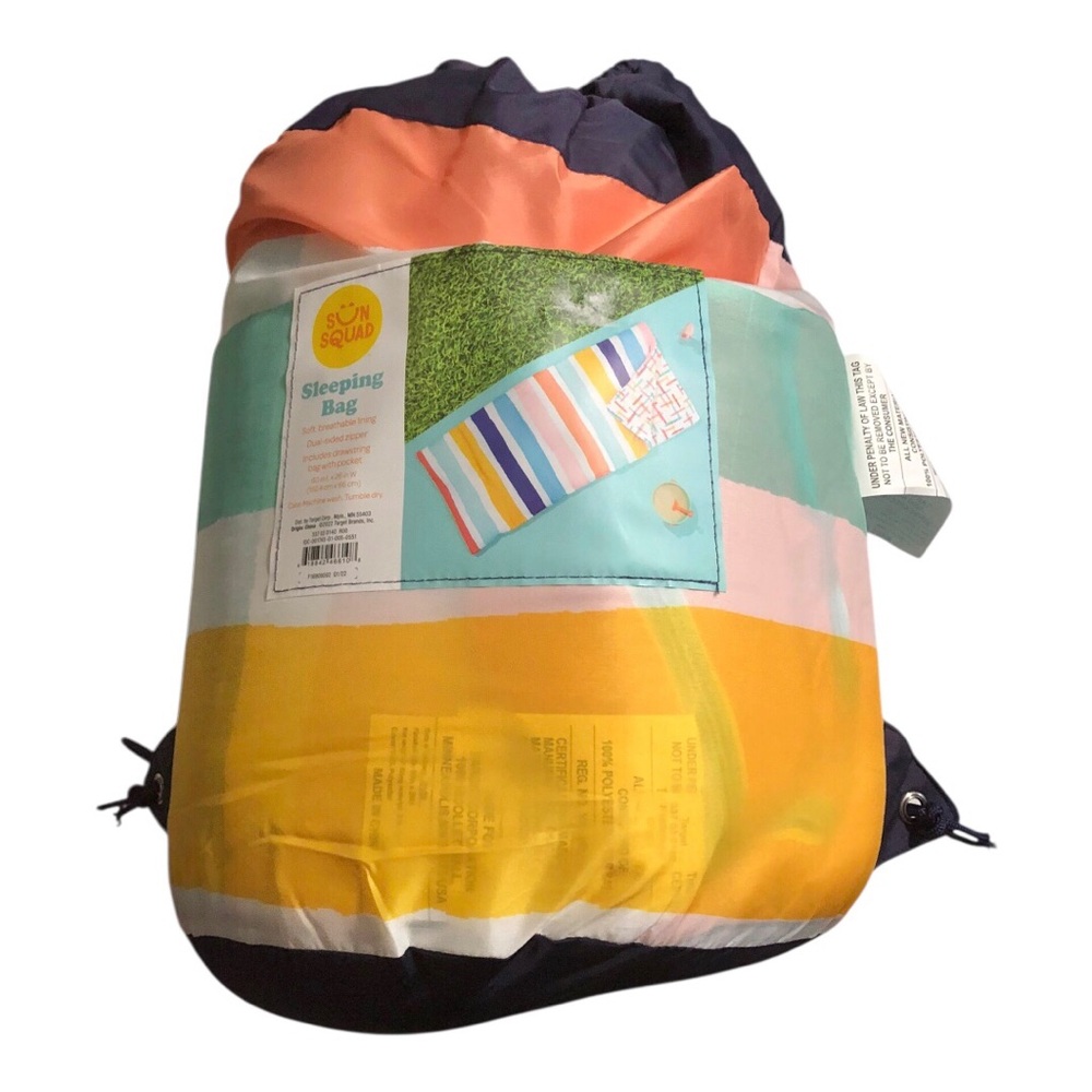 Vibrant colorful striped dual zipper Sleeping Bag new